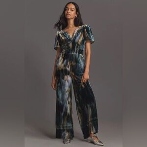 By Anthropologie The Somerset Jumpsuit: Velvet Edition, BNWT, size XL